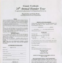 24th Annual Hoosier Tour Registration and Entry Form, 1999