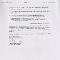 Letter to Tammy about the sponsorship from Grundy. February 1, 1999 pg. 2