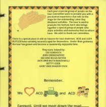 Welcome Jack and Ruth Randinelli 1996 Hoosier Tour Booklet, page 20
