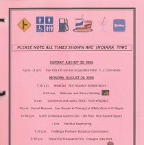 Welcome Jack and Ruth Randinelli 1996 Hoosier Tour Booklet, page 3