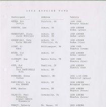 1992 Hoosier Tour Participants, page 2
