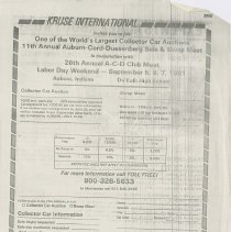 Kruse International Collector Car and Swap Meet sign up, 1981