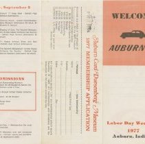 Auburn '77 Schedule of Events and Auburn - Cord - Duesenberg Museum Membership Application