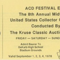 Binder 6 - 1198, Vip Pass To Auburn ’78, Front