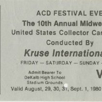 Binder 6 - 1214, Auburn ’80 Vip Pass Hole Punched Saturday, Front