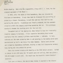 "AUBURN '79: FOR IMMEDIATE RELEASE" (talks about Cord's legacy) Auburn-Cord-Duesenberg Festival