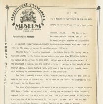 "A - C - D MUSEUM TO PARTICIPATE IN NEW CAR SHOW" Auburn - Cord - Duesenberg Museum. April 1985