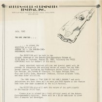 "You are invited to attend the reception to kick off Auburn '85" July, 1985