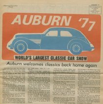 Binderer 8 - 1381, Auburn ’77 Souvenir Newspaper, Cover