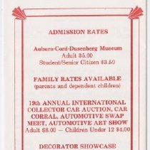 Schedule of events for Auburn '89