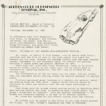 Special meeting Auburn - Cord - Duesenberg Festival Board of Directors, September 12, 1985