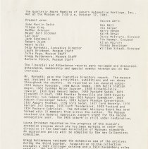 Binder 7 - 1241, Quarterly Board Meeting Of Auburn Automotive Heritage. Oct