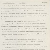 "DUESENBERG; AMERICA'S FINEST CLASSIC TO BE HONORED AT AUBURN '76" Auburn-C