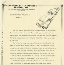 "RARE BUGATTI MAKES APPEARANCE AT AUBURN '87" Auburn-Cord-Duesenberg Festival