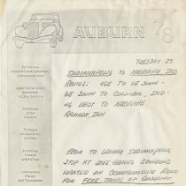 Tuesday 29, Indianapolis to Nashville, IN. directions