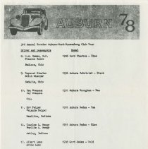 3rd Annual Hoosier Auburn-Cord-Duesenberg Club Tour, with Drivers, passenge