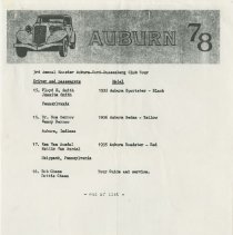 3rd Annual Hoosier Auburn-Cord-Duesenberg Club Tour, with Drivers, passenge