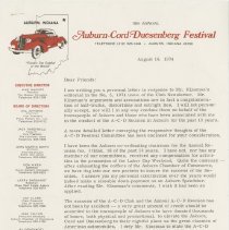 Letter to "Friends" from Del Johnson in response to Mr. Kinsman''s editorial of the Club Newsletter. August 16, 1974