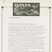 "KRUSE FAMILY PROUD TO BE PART OF ANNUAL AUBURN EVENT" Auburn-Cord-Duesenberg Festival