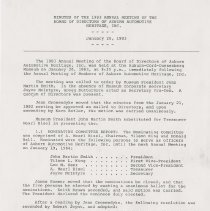 Minutes of Auburn Automotive Heritage. January 29, 1983 (5 pages)