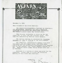 Letter to Friends of the A - C - D Festival from Gregg Buttermore about the creating of a new advertising, publicity and public relations committee. December 2, 1983