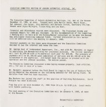 Executive Committee meeting of Auburn Automotive Heritage. December 12, 1984