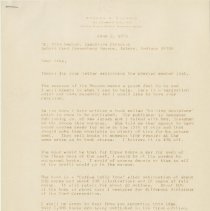 Letter to Mike Wagner from Gordon Buehrig thanking him for explaining the charter member list. June 2, 1975