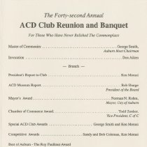 Auburn-Cord-Duesenberg Club 42nd Annual Award Banquet Program, 1997