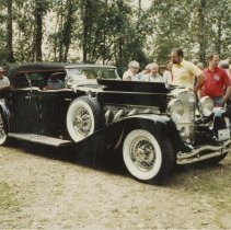 1932 Duesenberg Model J-255 torpedo phaeton by Roxas in the park for the 1987 ACD Festival