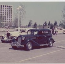 1935 or 1936 Auburn Sedan next to an Auburn cabriolet