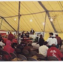 Kruse auction tent, crowd, empty seats
