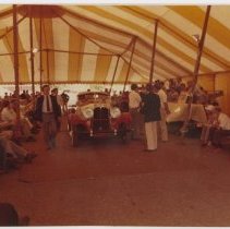 Kruse tent, front view of 1928 or 1929 Auburn