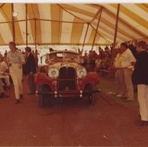 Kruse tent, front view of 1928 or 1929 Auburn