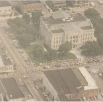 Aerial shot of courthouse