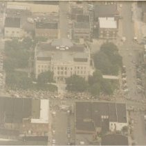 Aerial shot of courthouse