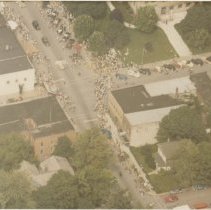 Aerial shot of parade