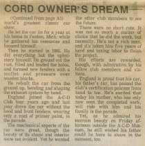 "Auburn remembers Gordon Buehrig today" by Lee Sauer, the Evening Star, Sep