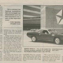 "ACD Festival '97 roars to life" the Evening Star, August 28, 1997