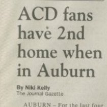 "ACD fans have 2nd home when in Auburn" by Niki Kelly, the Journal Gazette, August 28, 1997