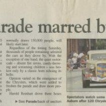 "'Duesy' of a parade marred by timing glitch" by Niki Kelly, the Journal Gazette, August 31, 1997