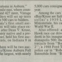 "ACD promises to be a Duesy" by Joyce McCartney, the Journal Gazette, August 26, 2001