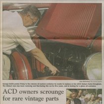 "ACD owners scrounge for rare vintage parts" by Joyce McCartney, the Journa