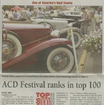 "ACD Festival ranks in top 100" by Bill Gisel, the Evening Star, September 
