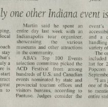 "ACD Festival ranks in top 100" by Bill Gisel, the Evening Star, September 24, 2004