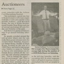 "Auctioneers keep energy high" by Kara Hull, the Journal Gazette, September 4, 2005