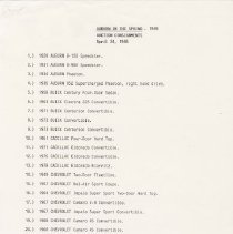 Box 7 - 2227, Auburn In The Spring – 1985 Auction Consignments. April 24, 1