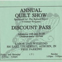 Annual Quilt Show Discount Pass