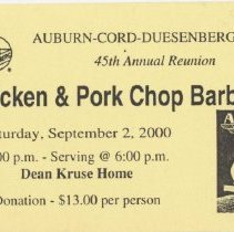 Chicken & Pork Chop Barbecue ticket