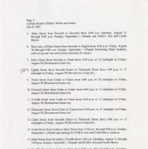 Letter to Chief McCoy from Tammy Lorey about the street closures. July 8, 2