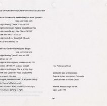 Wednesday's Itinerary Visit Bill and Nancy Tyndall's home directions and ma